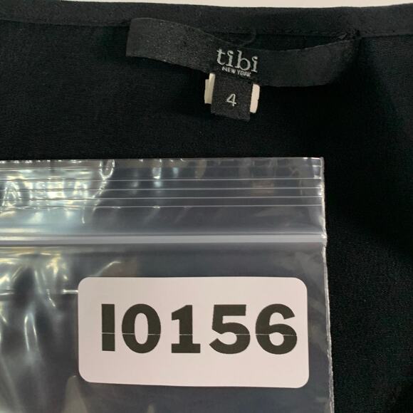 Tibi 4 Womens Black Ruffle Drape Front Tunic Dress Silk Classic - Picture 7 of 7